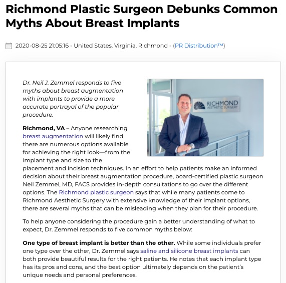 Richmond Plastic Surgeon Debunks Common Myths About Breast